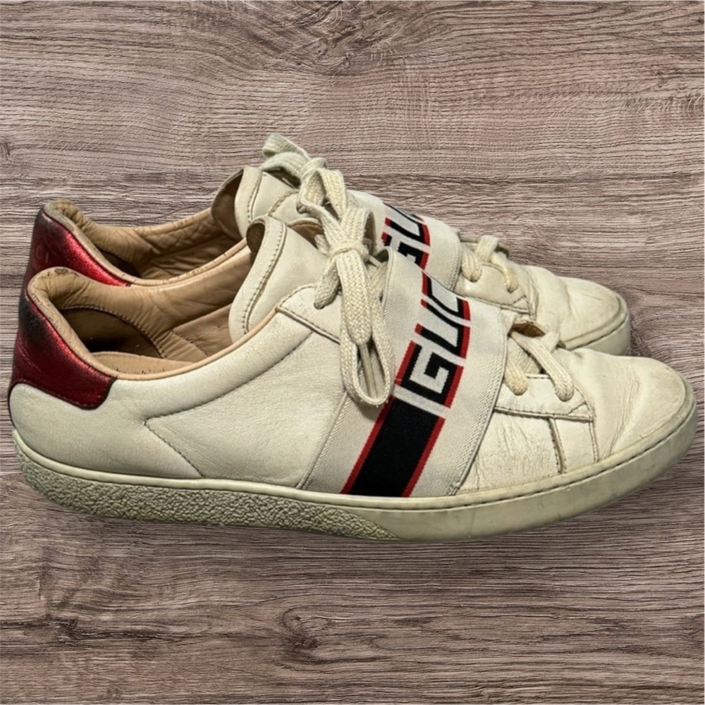 Gucci White and Red Sneakers Ace 35.5